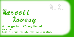 marcell kovesy business card